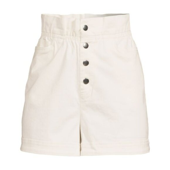 SOLID & STRIPED Pants - Solid & Striped Ashton Paperbag High Rise Shorts brulee white Sz S Pinup Girl